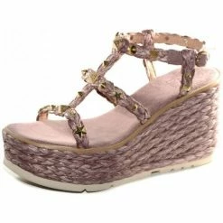 Alma En Pena Sandalo Zeppa Rafia Multicolor V22BL1024 Couleur Multicolore