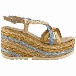 Alma En Pena Sandalo Zeppa Rafia Multicolor V22BL1028 Couleur Multicolore