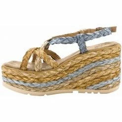 Alma En Pena Sandalo Zeppa Rafia Multicolor V22BL1028 Couleur Multicolore -Alma En Pena Soldes Magasin 22904204 500 C