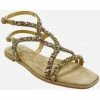 Alma En Pena Sandale Plate Strass Beige Couleur Beige