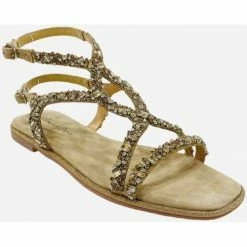 Alma En Pena Sandale Plate Strass Beige Couleur Beige