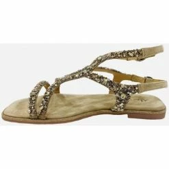 Alma En Pena Sandale Plate Strass Beige Couleur Beige -Alma En Pena Soldes Magasin 24017801 500 C